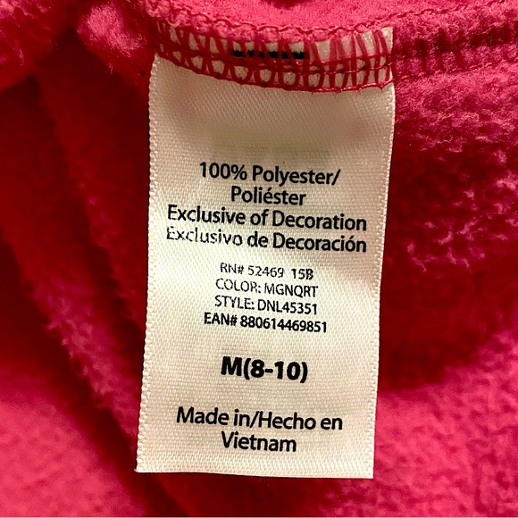 Danskin Now Quarter Zip Performance Fleece Hot Pink Magenta LS Pullover M (8-10) - Picture 10 of 13